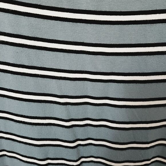 Lou & Grey Striped Short Sleeve Knee Length Dress in Blue Size Medium - Picture 3 of 5